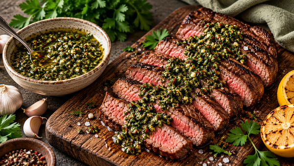 Gegrilde steak met chimichurri